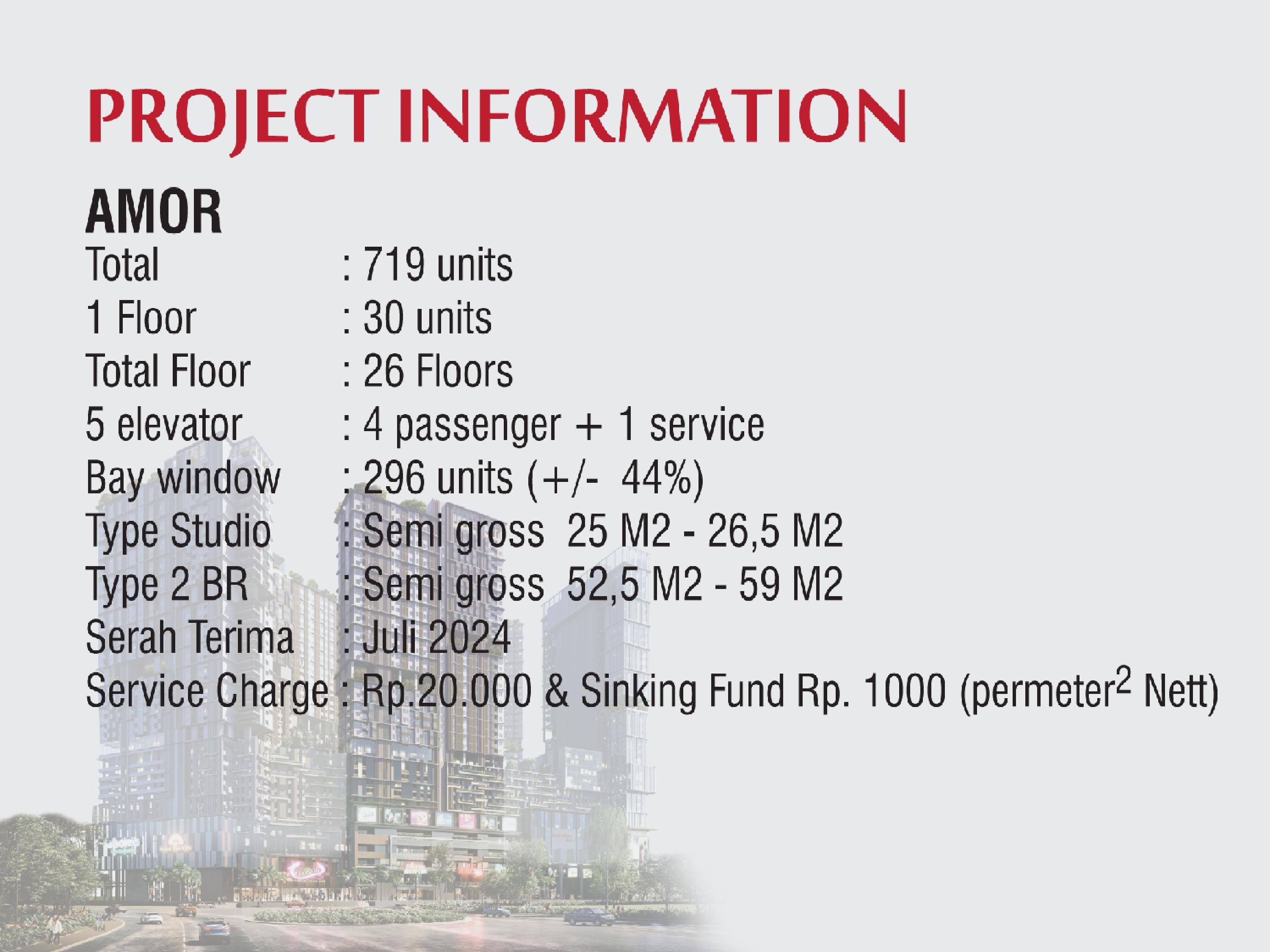 Pakuwon Residences Bekasi Amor Tower Project Information